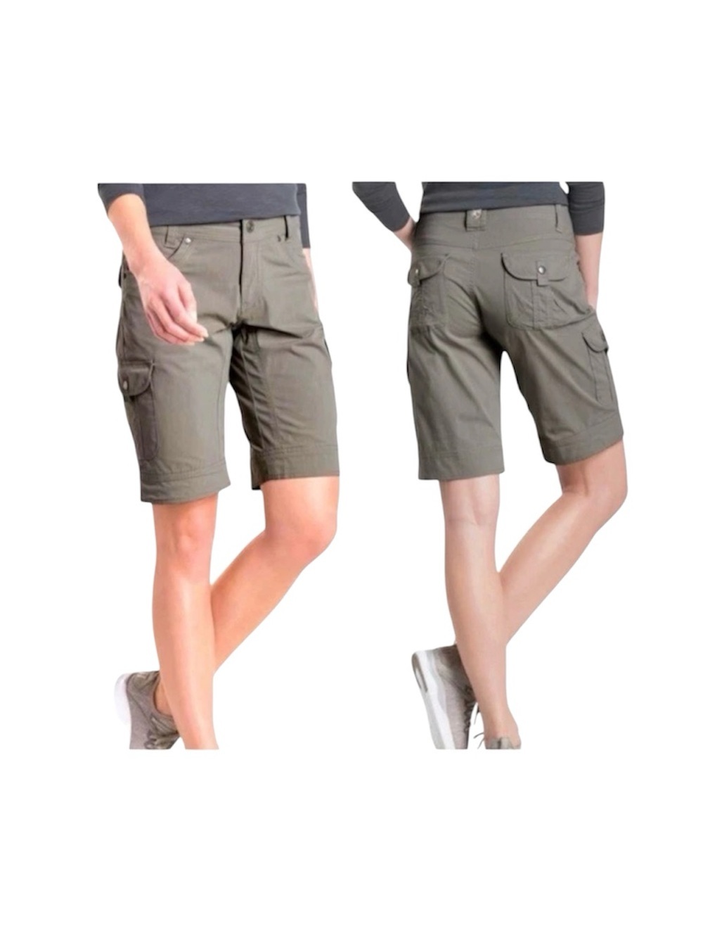 Kuhl Women's Splash 11" Cargo Hiking Shorts Gray Multi Pocket Utility Size 10